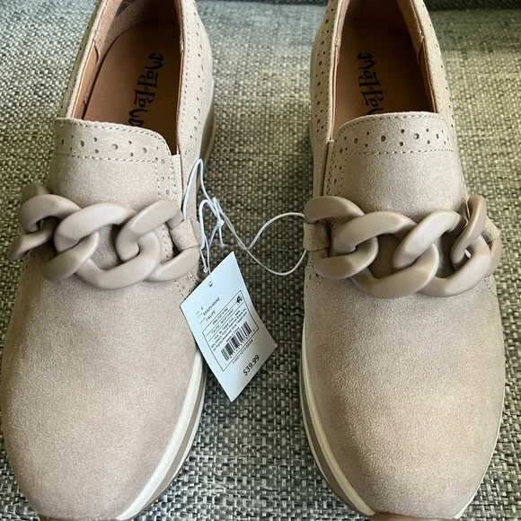 Mad Love Taupe Platform Slip-On Sneakers with Chain Accent - Picture 7 of 7